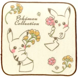 Pikachu Forest Flowers Hand Towel Original Japan Bandai Spirits