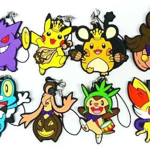 Spooky Party 8er Set Rubber Strap Schlüsselanhänger Original Japan Pokemon Center 2014