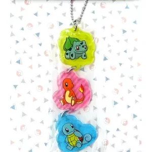Bisasam Glumanda Schiggy Acryl 3er Set Schlüsselanhänger Original Japan Banpresto