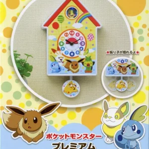 Pikachu Evoli Wall Clock Pokemon Original Japan Sega
