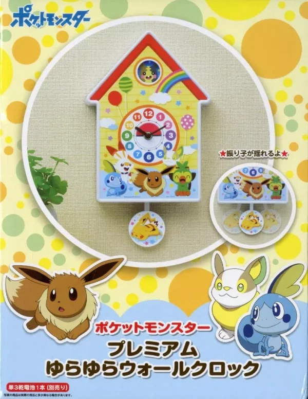 Pikachu Evoli Wall Clock Pokemon Original Japan Sega