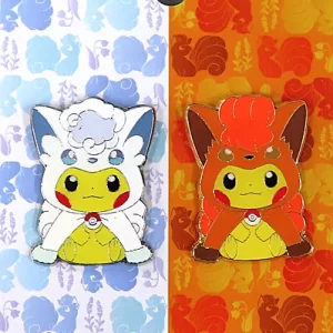 Pikachu Poncho Vulpix Pins Set Original Japan Pokemon Center 2017